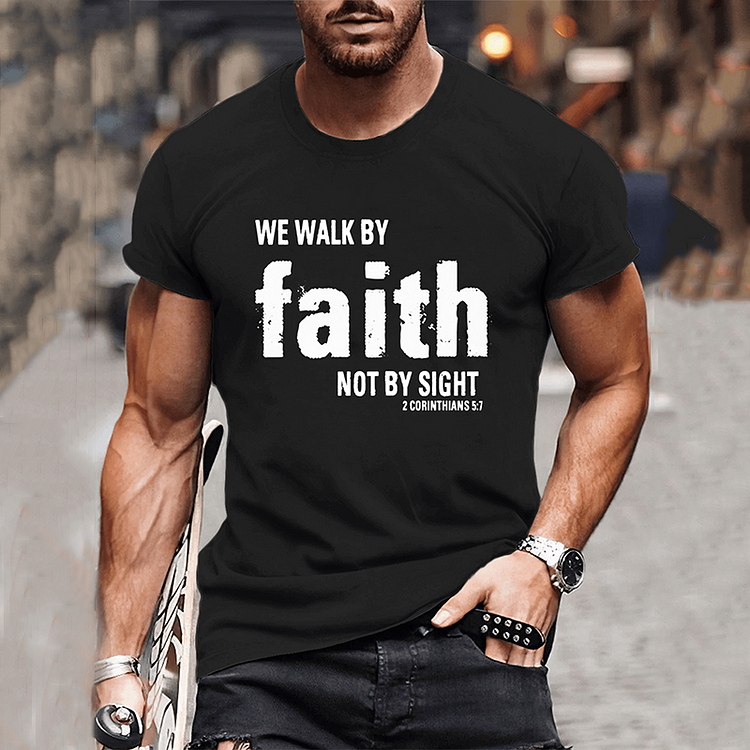 BrosWear Men's Letter Printed Casual Short Sleeve T-Shirt