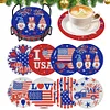 (US Only)8 Pcs Diamond Art Coasters DIY Diamond Painting Coasters Kits (USA Flag)