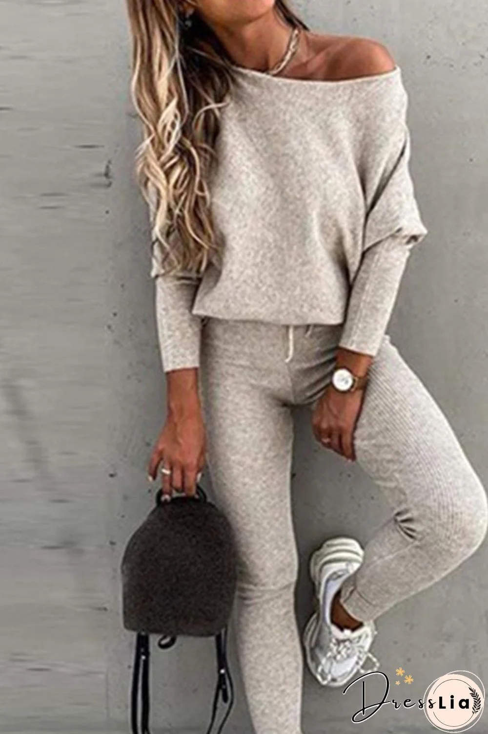 Fashion Casual Solid Patchwork Long Sleeve Two Pieces(7 Colors)