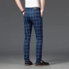 Men's Elastic Slim Fit Business Straight Casual Pants