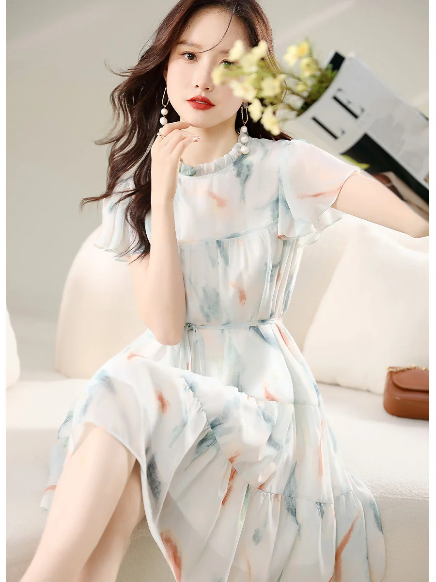 Athvotar Athvotar High-End Fairy Dress Women's Summer 2025 New Super Fairy Princess Dress Holiday Style Beautiful Long Dress