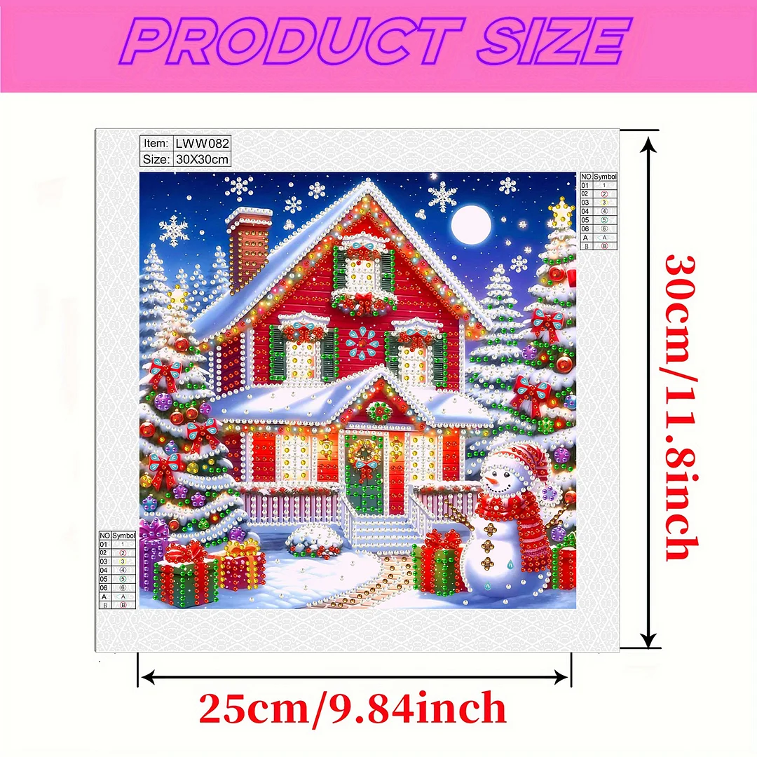 Christmas House - Diamond Painting - Partial Special Shaped Drill(Canvas|30*30cm)
