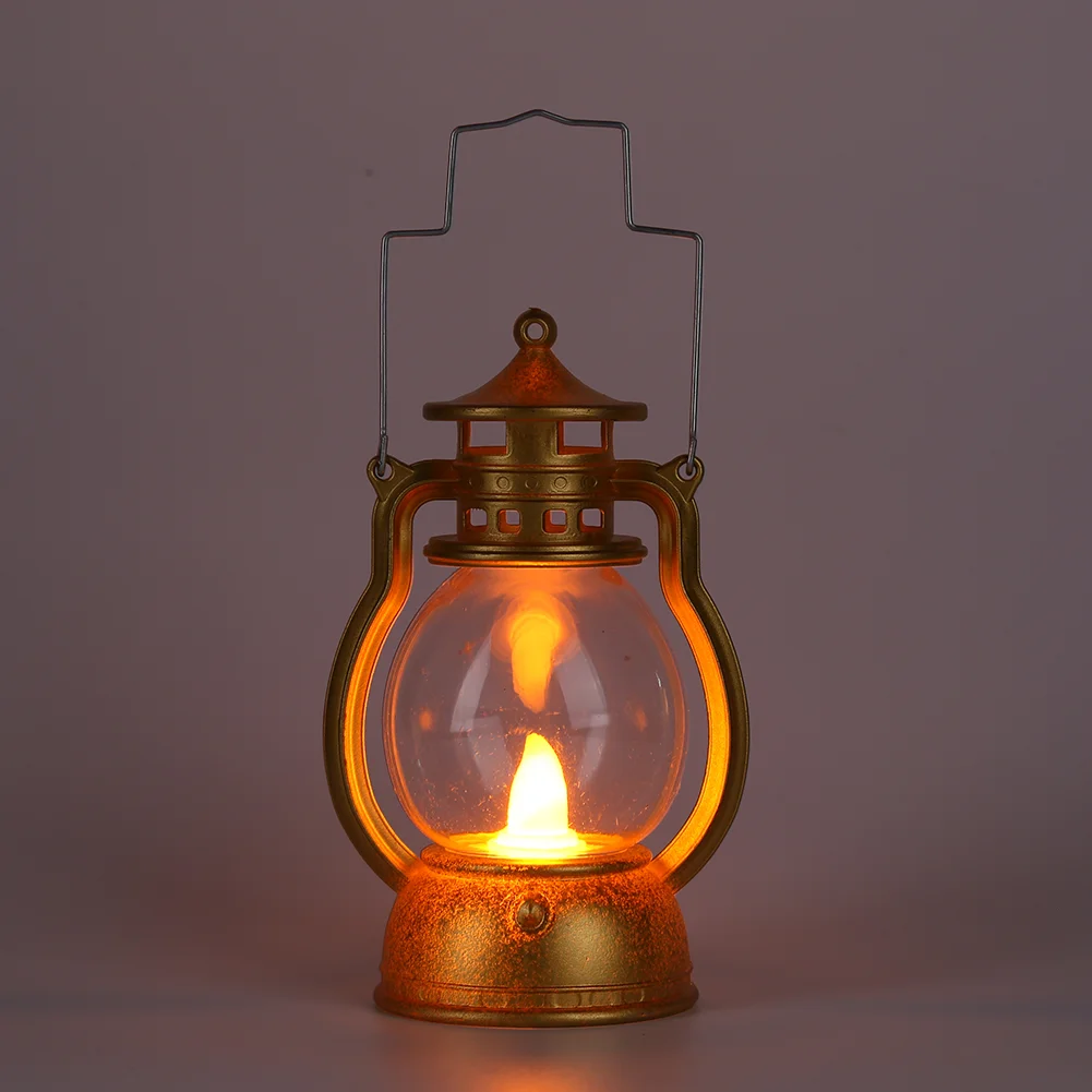 Retro Classic Kerosene Lamp Portable LED Lantern Lights Antique Decor (C)