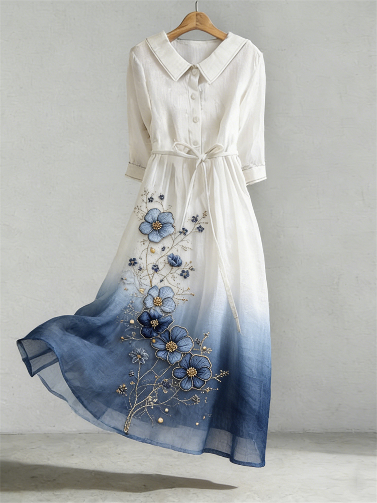 Classy Flowers Gradient Flowy Maxi Dress wearshes