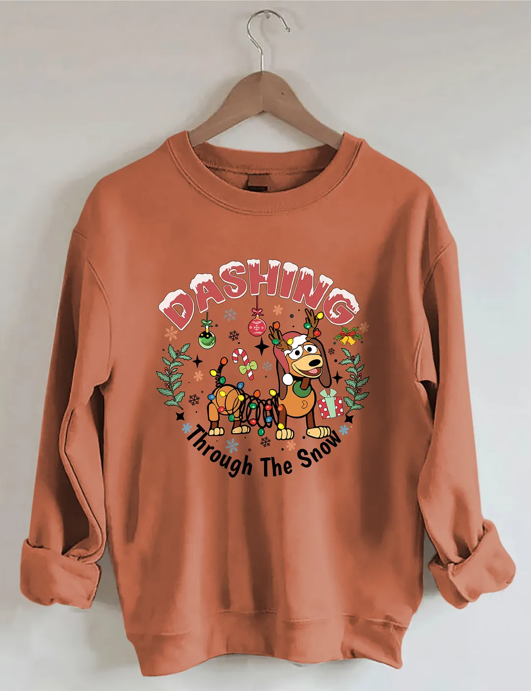 Dashing Through The Snow Slink Dog Sweatshirt