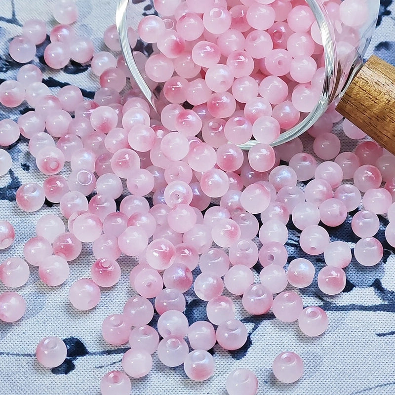 50 PCS/Package Glass/Colored Glaze Round Beads