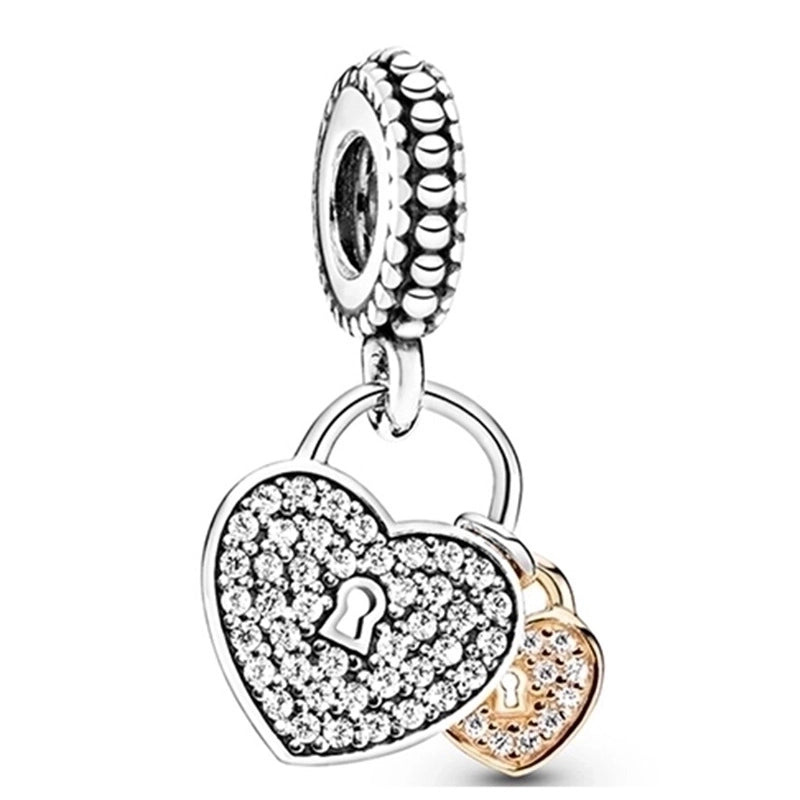 1 PC/Package Metal Rhinestones Plating Inlay Polished Pendant Beads