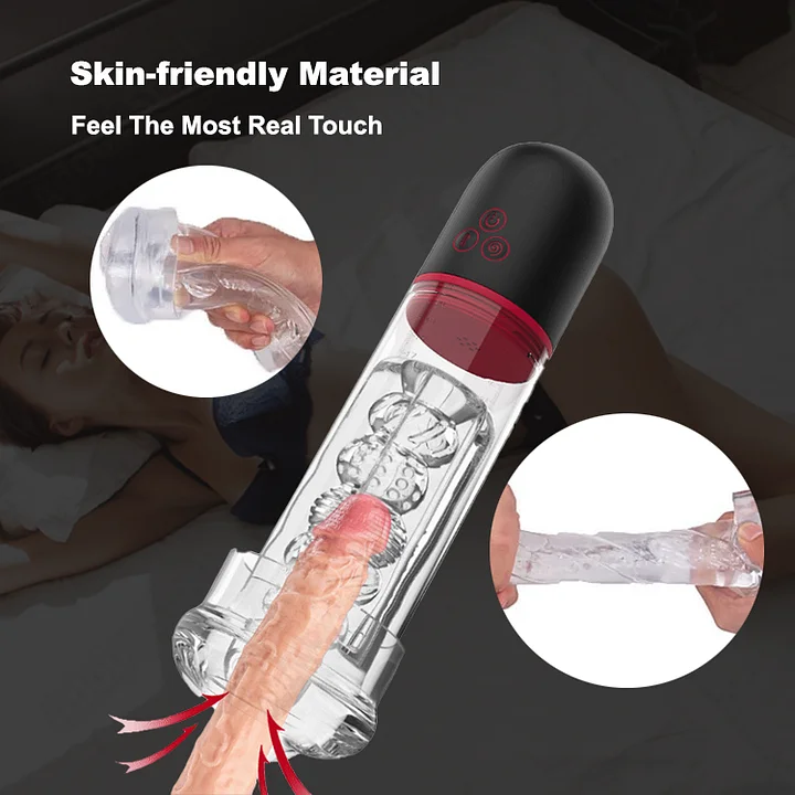 Ellis - 9 Vibrating 9 Sucking Transparent Penis Enlargement Pump