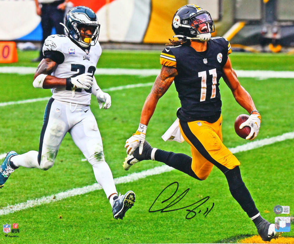 Chase Claypool Signed Pittsburgh Steelers 16x20 TD Vs. Eagles FP Photo Poster painting- Beckett