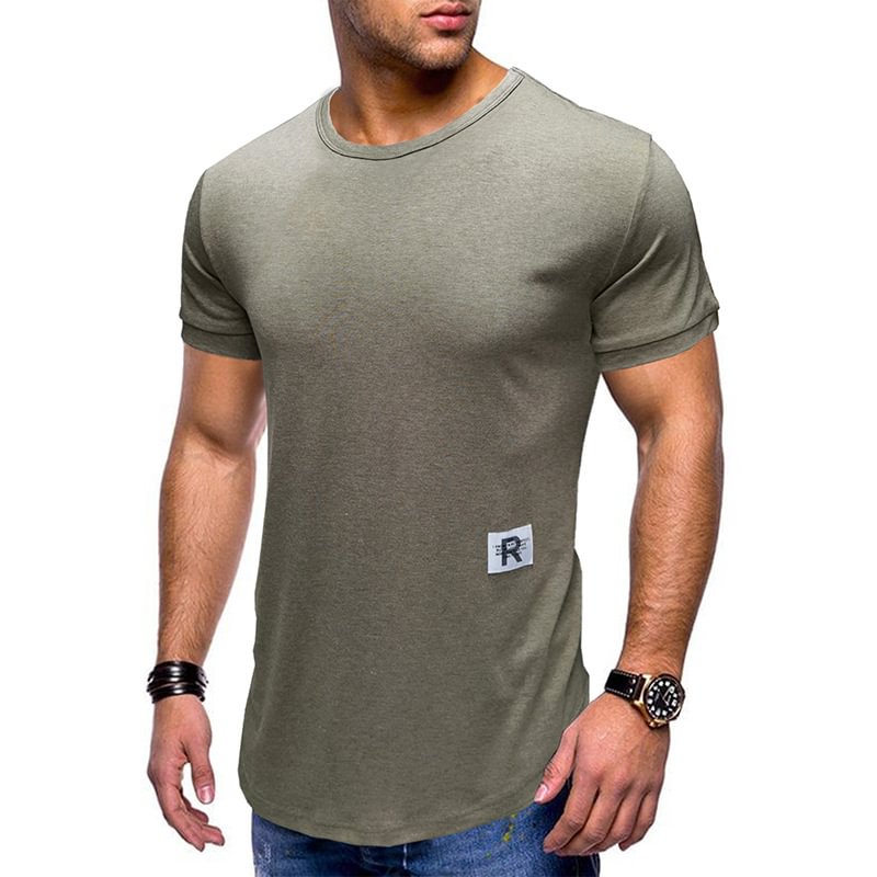 Men's Solid Color Casual Sports Short Sleeve T-Shirt-Compassnice®