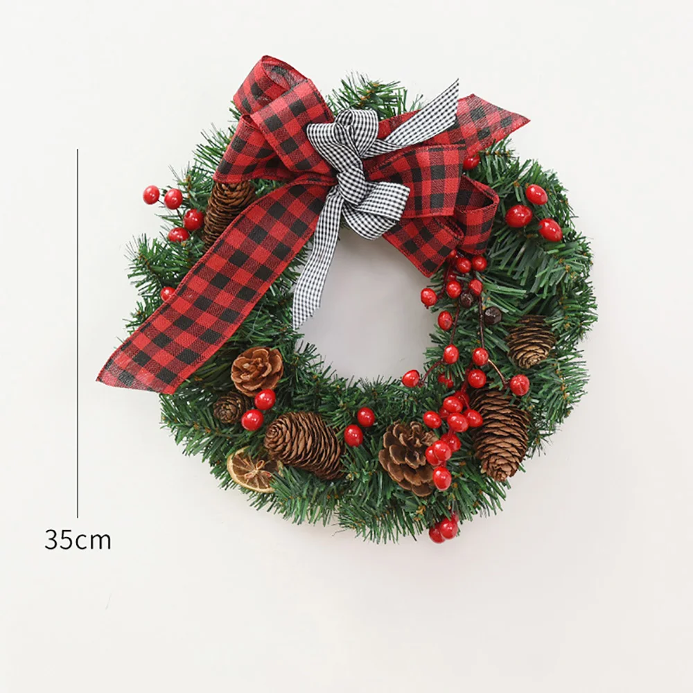 Christmas wreath new bow pine cone door hanging ornaments