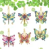 6Pcs DIY Dragonfly Butterfly Acrylic Double Sided Diamond Painting Keychains