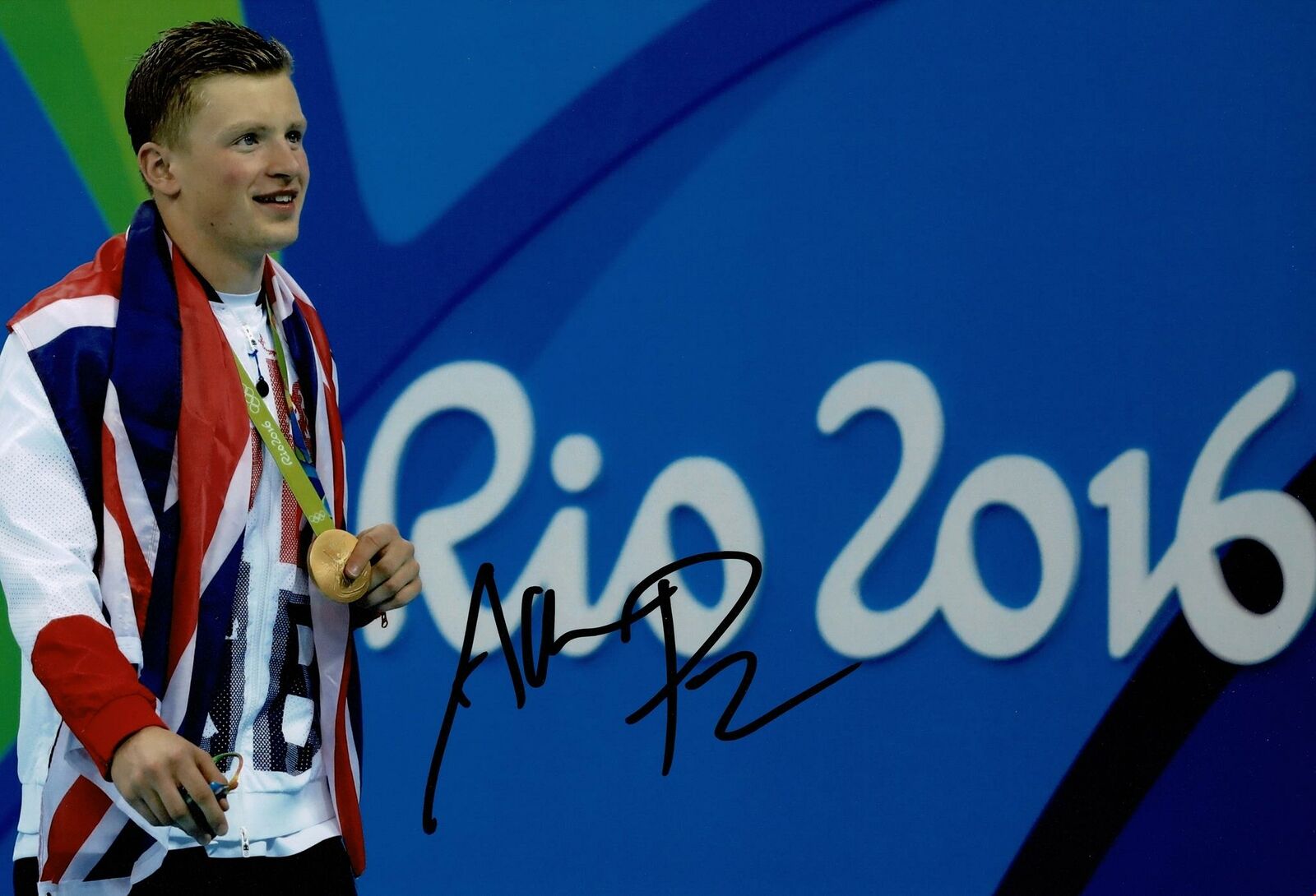 Adam Peaty Signed 12X8 Photo Poster painting Rio 2016 Tokyo 2020 Genuine Signature AFTAL COA (I)