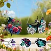 2Pcs Girl 2D Flat DIY Hanging Diamond Art Ornament Window Pendant (Floral Skirt)