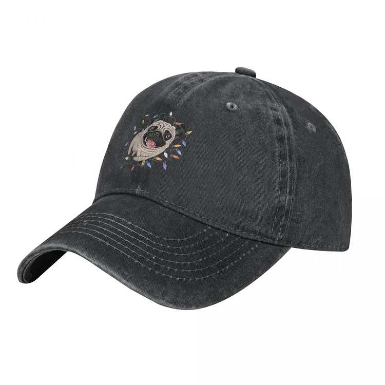 Casual Naughty Pug Dog Baseball Caps Men Women Distressed Denim Snapback Cap Outdoor Activities Adjustable Hats Cap