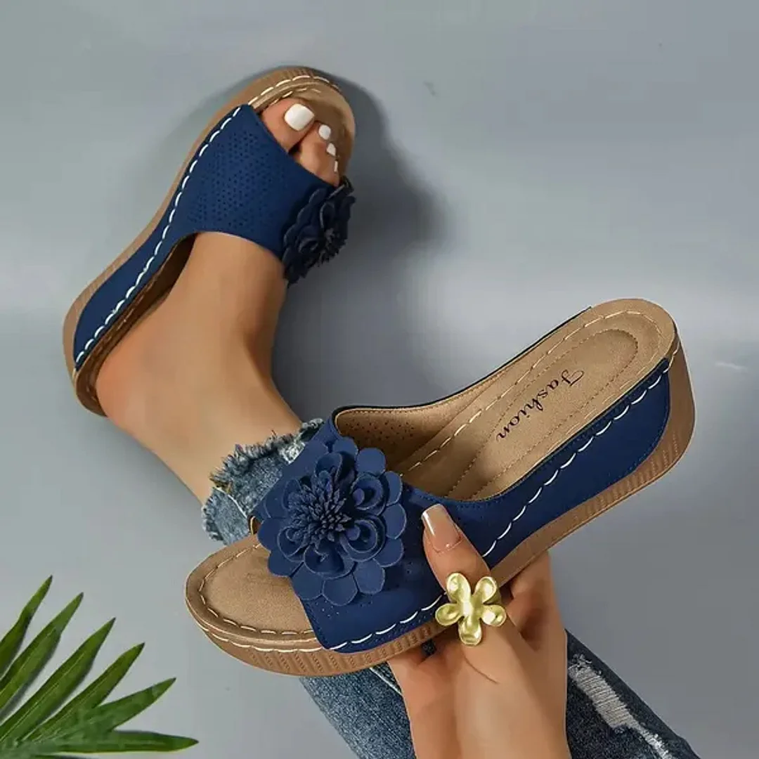 🚶&zwj;♀️💥Hottest today 70% OFF💥 Comfortable non-slip solid color open-toe wedge sandals for women