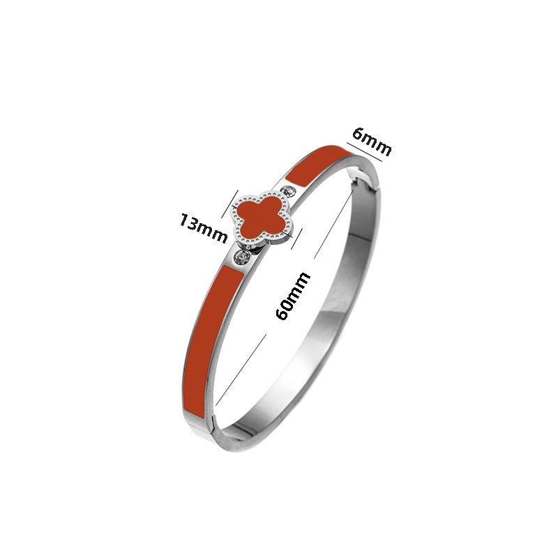 Ellipse Titanium Steel 18K Gold Plated Bangles