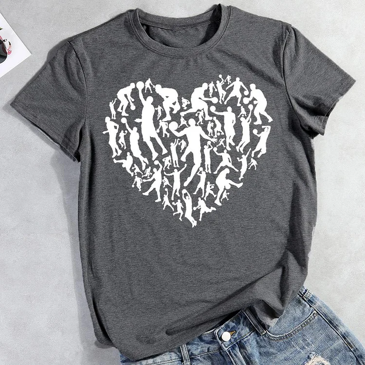 AL™ Basketball Heart American T-Shirt-011571-Annaletters