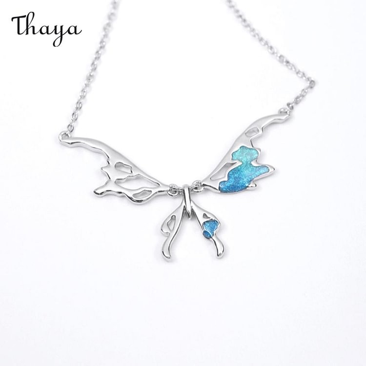 Thaya Blue Butterfly Necklace