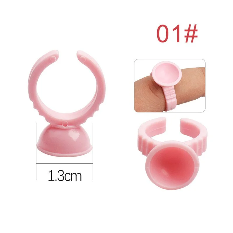 Makeup Tattoo Tool 100Pcs Disposable Caps Microblading Pink Ring Tattoo Ink Cup For Women Men Tattoo Needle Supplies Accessorie