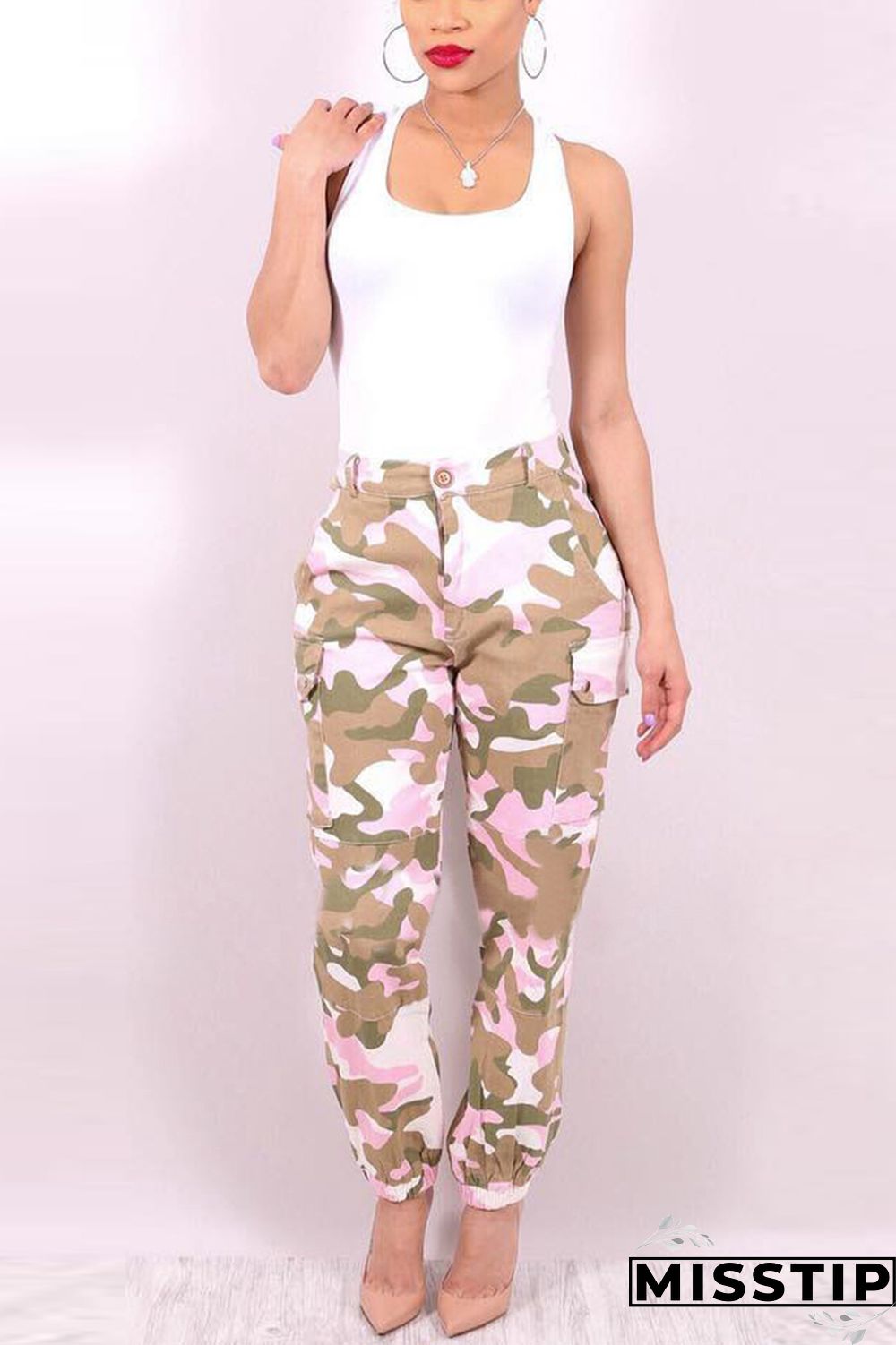 Yellow Zipper Fly Button Fly Mid Metal Zippered pencil Pants Pants