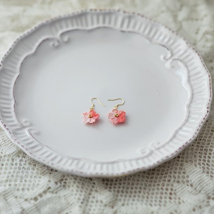 Fairy Tales Aesthetic Cottagecore Fashion Handmade Sweet Sakura Earrings QueenFunky