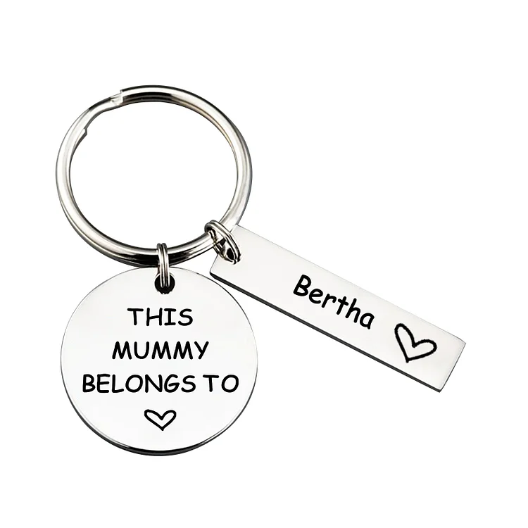 1 Name - Personalized Name Keychain Stainless Steel Keychain Special Gift for Mommy/Mummy/Dad