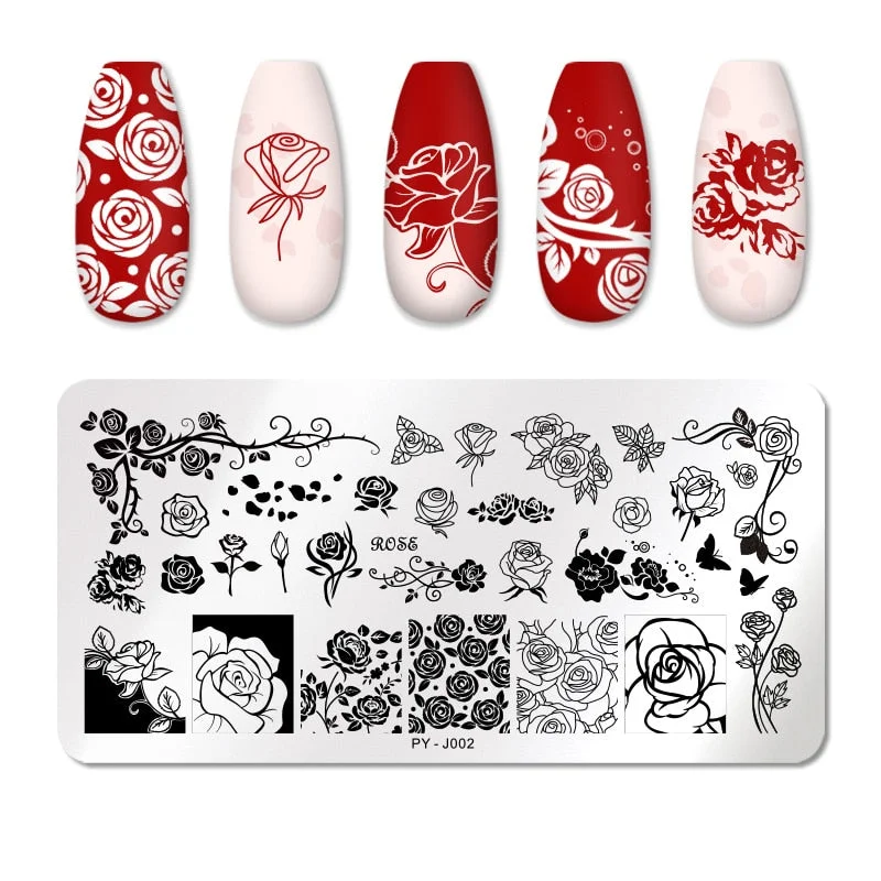PICT YOU Square Lace Series Nail Stamping Plates Stencil Stainless Steel Tools Nail Art Stamp Design for DIY Image Plate-Nail Inspo
