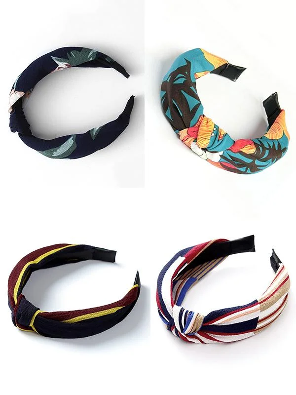 Pure Color Knot Headbands Hairband Hair Accessories Wide Side Hair Band