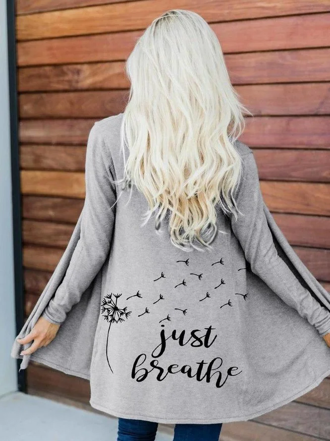 Women's Just Breathe Dandelion Print Cardigan