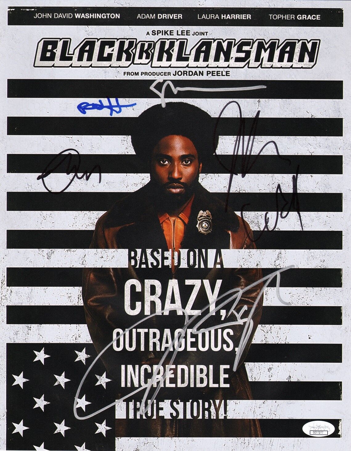 BLACKKKLANSMAN Cast x6 Hand-Signed John David Washington