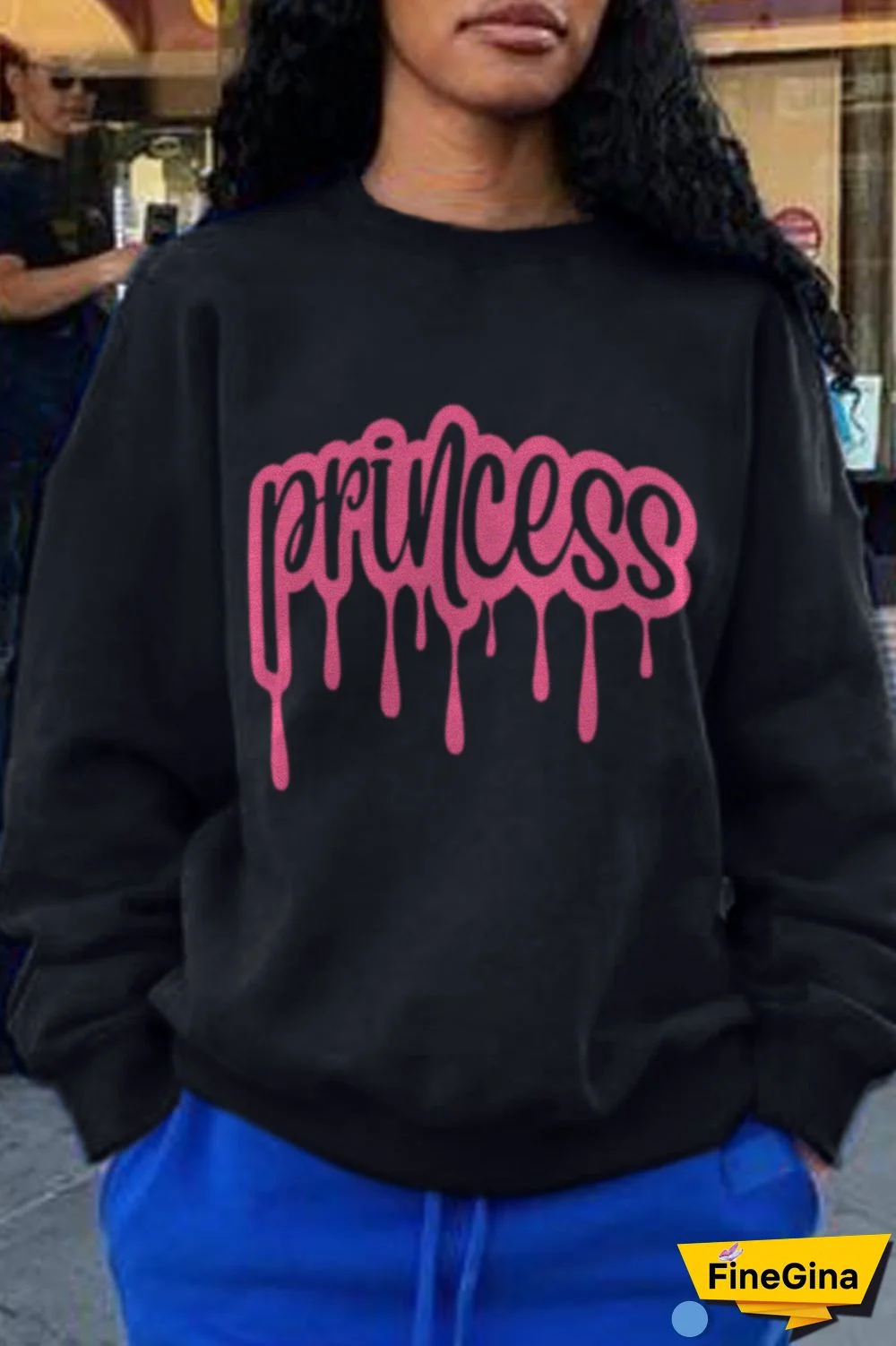 Grey Fashion Street Print Patchwork Letter O Neck Tops