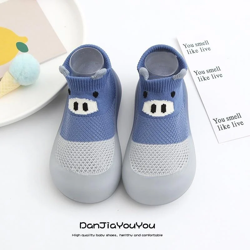 Baby Boys Girls Sock Shoes Autumn Non-slip Floor Socks Kids Soft Rubber Sole Toddler Shoes Socks Baby Socks with Rubber Soles