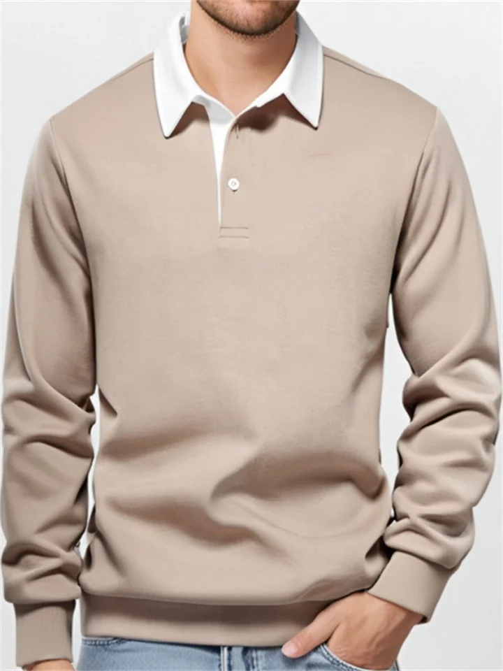 Long Sleeve New Fall Long-sleeved Polo Shirt Sweater Men's Casual Versatile