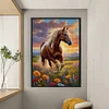 Flowers And Horses - 11CT Stamped Cross Stitch 40*60cm/15.75*23.62in