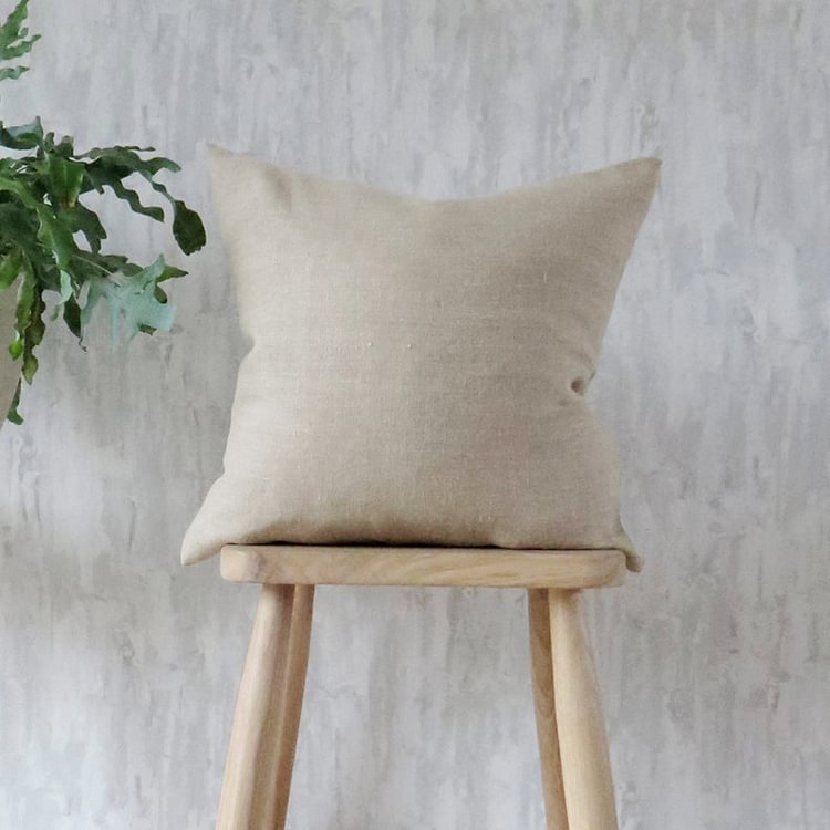 Natural Square 100% Flax Linen Pillowcases-ChouChouHome