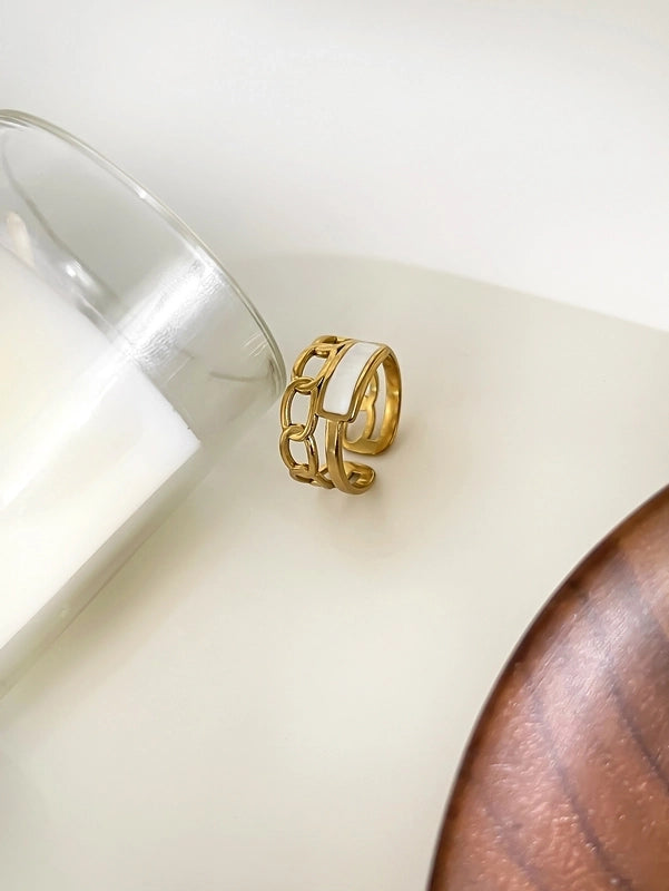 Elegant Solid Color 316L Stainless Steel  Enamel Stainless Steel Rings