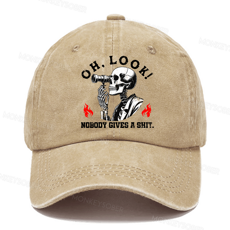 Oh Look Nobody Gives A Shit  Washed Baseball Caps
