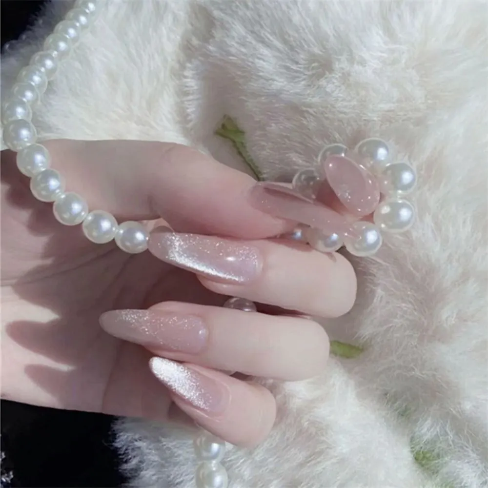 24Pcs/Set Cat Eye Phototherapy Nail Patch Wearable Fake Nail Short False Nail Wedding For Winter Autumn Wearable Full Cover-Nail Inspo