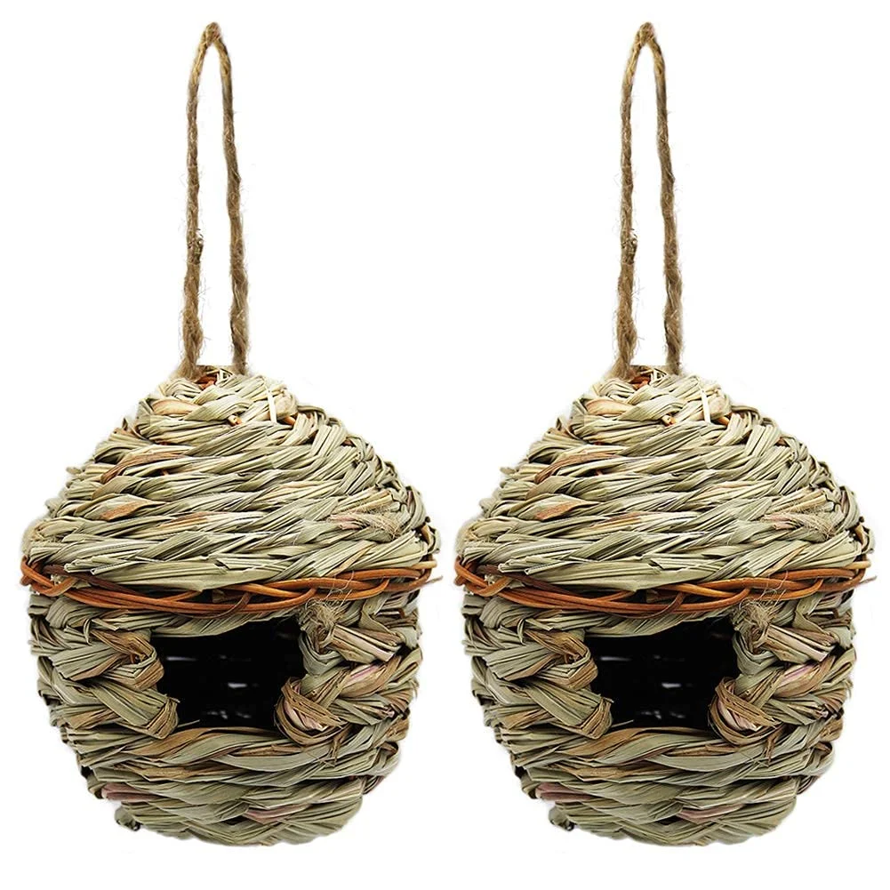 Grass Hand Woven Bird House For Outdoor Hanging