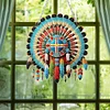 (US Only)Acrylic 2D Flat Indian Shield DIY Hanging Diamond Art Kits Wall Door Decoration