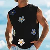 Men's Casual Surf-Style Tank Top With Floral Embroidery by Inlyline