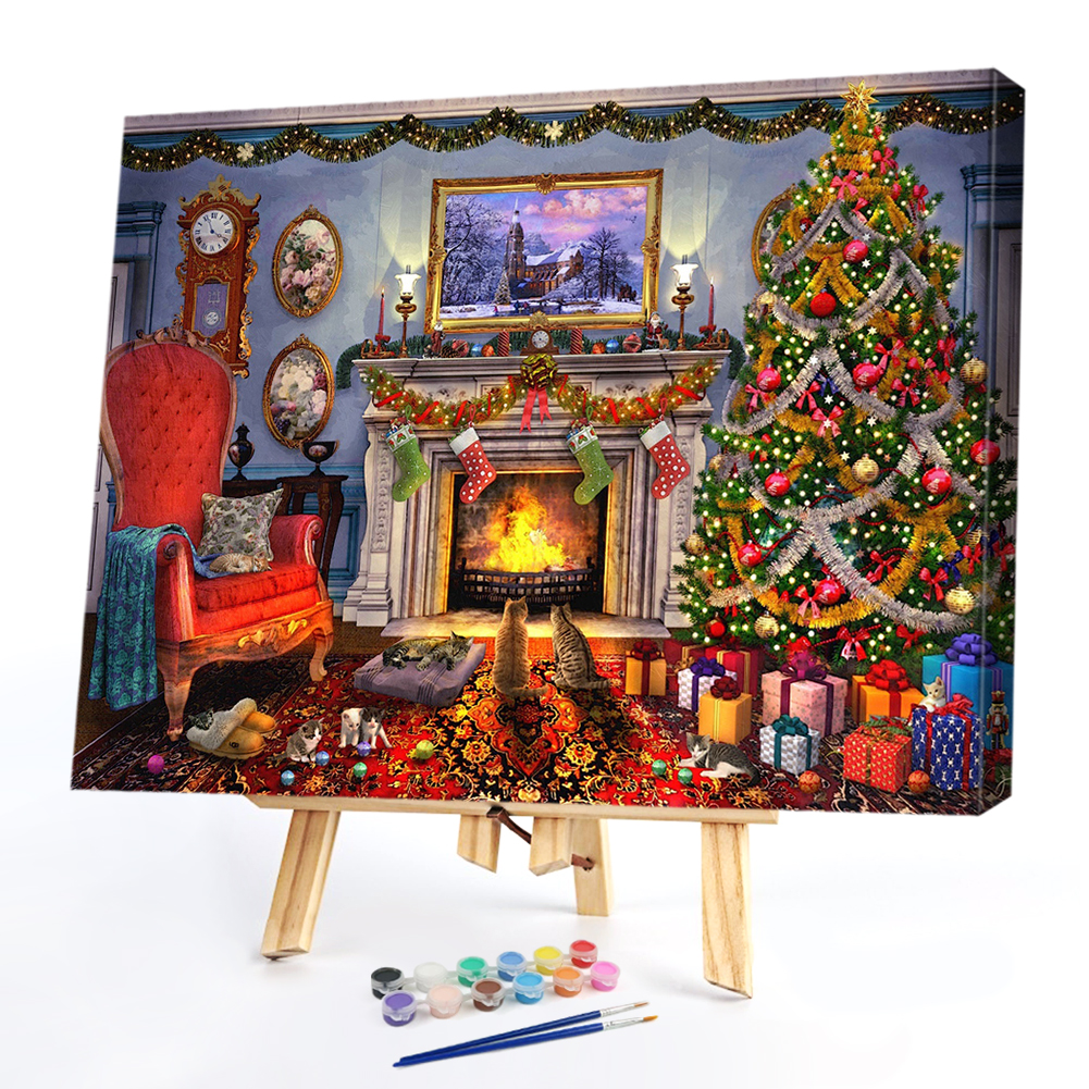 

50*40CM - Paint By Numbers - Christmas House, 501 Original