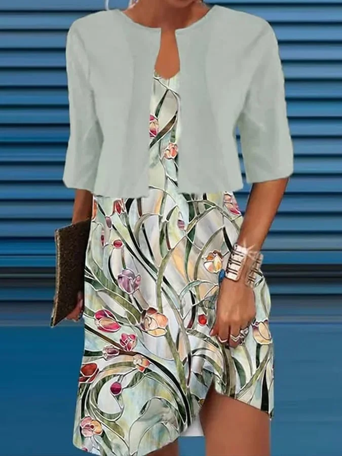 Women's floral print dress suit