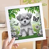 5D DIY Partial Special Shaped Drill Diamond Painting Kit Dog Decor With Frame Kit 18x18cm