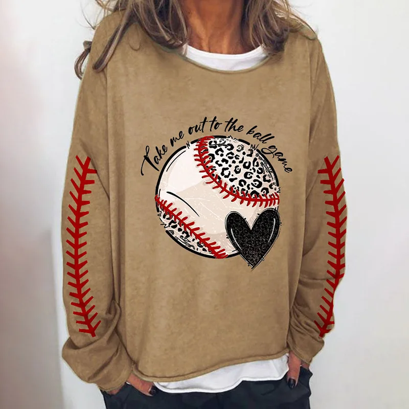 Women's Take Me Out To The Ball Game Print Sweatshirt