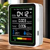 5 In 1 Formaldehyde Monitor with Holder Carbon Dioxide Detector USB Rechargeable TVOC Detector Temperature Humidity Home Air Quality Monitor