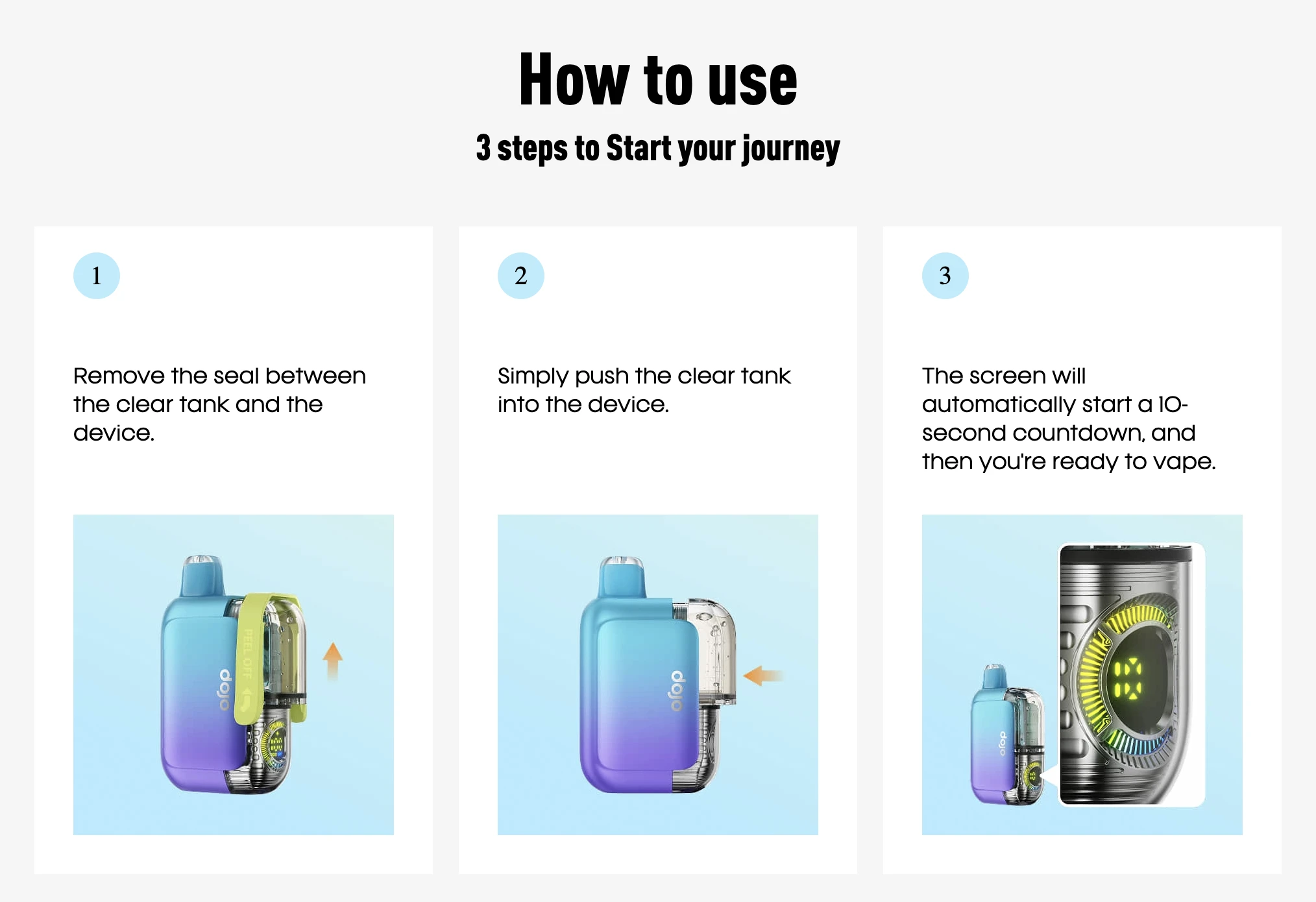 How to use DOJO PUREX 60K Disposable Vape