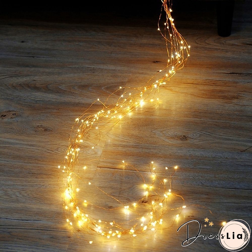 Led Copper Wire Fairy String Lights Vine Branch Light String Waterfall Holiday Curtain Lamp Garden Christmas Party Decor
