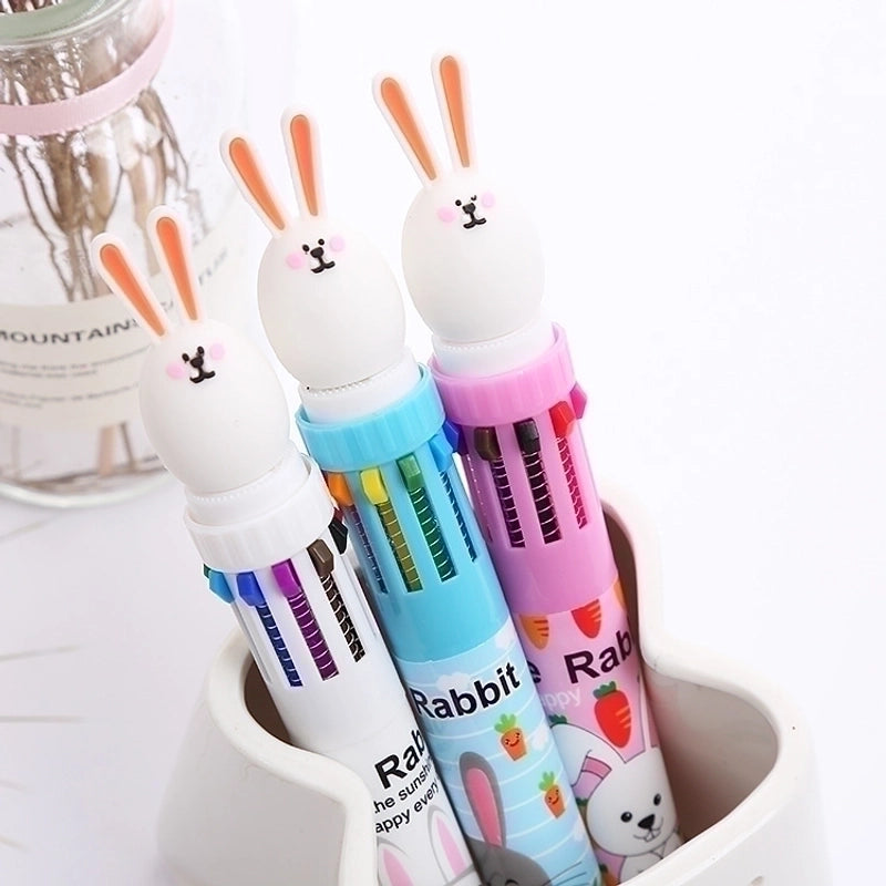 1 Piece Rabbit Cartoon Letter Class Learning Daily Plastic Cute Ballpoint Pen
